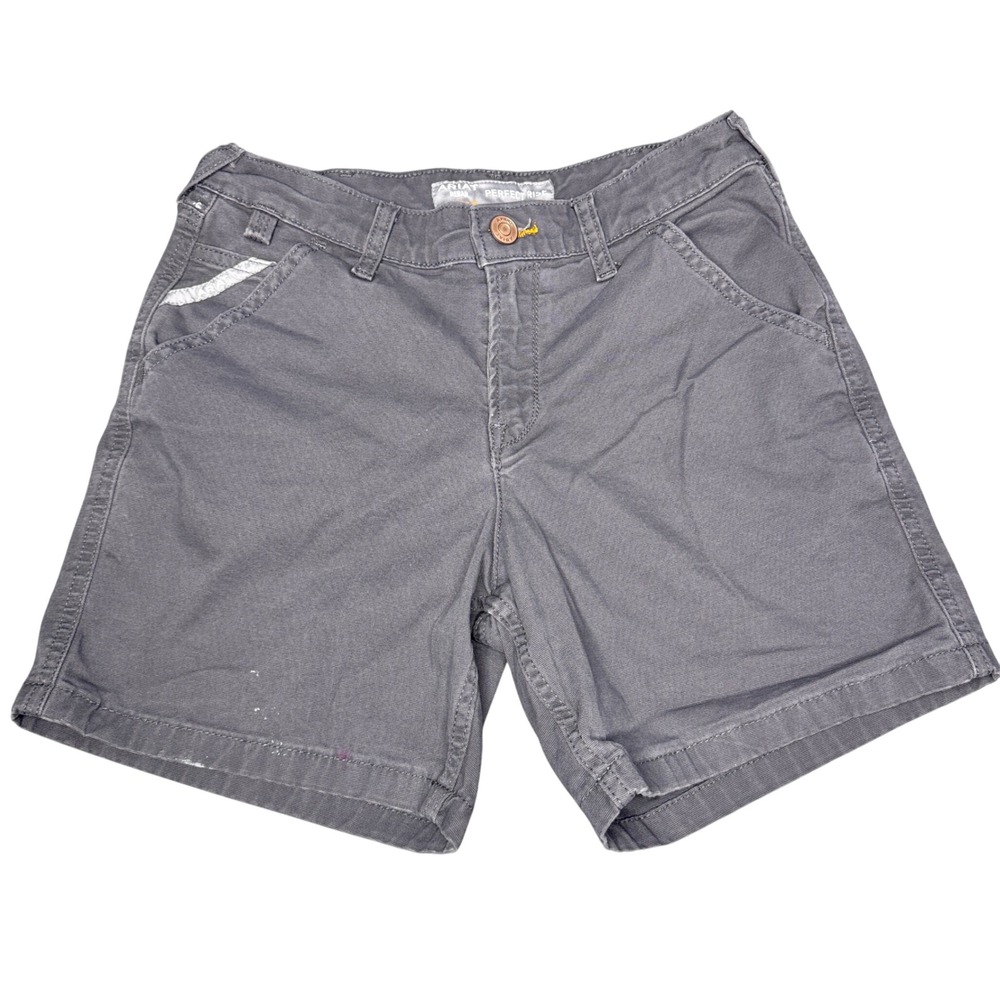 Ariat Rebar‎ Perfect Rise Gray Work Shorts Womens Size 26 Stretch Cotton Blend